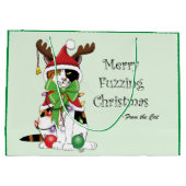 おもしろいクリスマス猫 ラージペーパーバッグ (裏面)