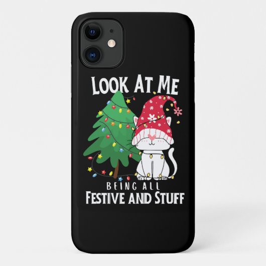 おもしろいクリスマス猫 Case-Mate iPhoneケース (裏面)