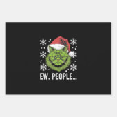 おもしろいクリスマス猫Ew人々Meowy猫好き ラッピングペーパーシート (正面)