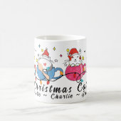 おもしろいクリスマス猫Iモノグラムのクリスマスパーティー コーヒーマグカップ (中央)