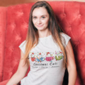 おもしろいクリスマス猫Iモノグラムのクリスマスパーティー Tシャツ