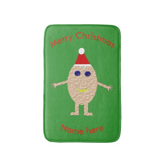 おもしろいクリスマス玉子風呂マット バスマット (正面縦)