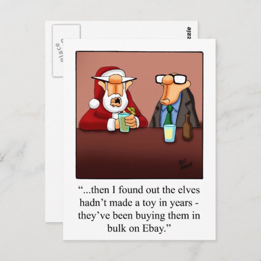 おもしろいクリスマス用はがき ポストカード (正面/裏面)