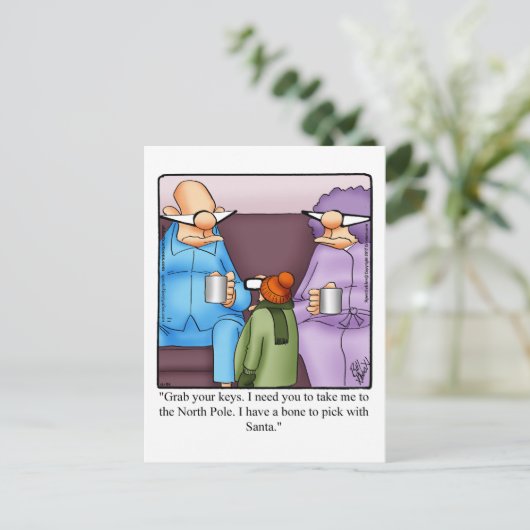 おもしろいクリスマス用はがき ポストカード (スタンド正面)