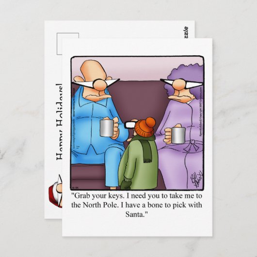 おもしろいクリスマス用はがき ポストカード (正面/裏面)