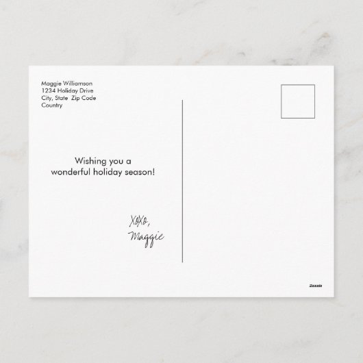 おもしろいクリスマス目覚めるクリスマスまばたきだ シーズンポストカード (裏面)