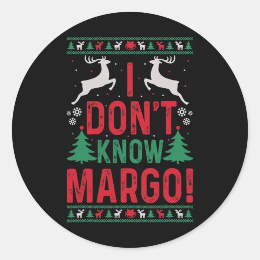 おもしろいクリスマス私はマーゴを知らない ラウンドシール (正面)