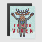 おもしろいクリスマス私はVixen Reindeer選挙に参加している (正面/裏面)