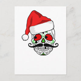 おもしろいクリスマス糖スカル シーズンポストカード