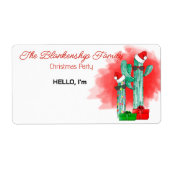おもしろいクリスマス紙ラベル名タグ ラベル (正面)