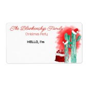 おもしろいクリスマス紙ラベル名タグ ラベル (正面)
