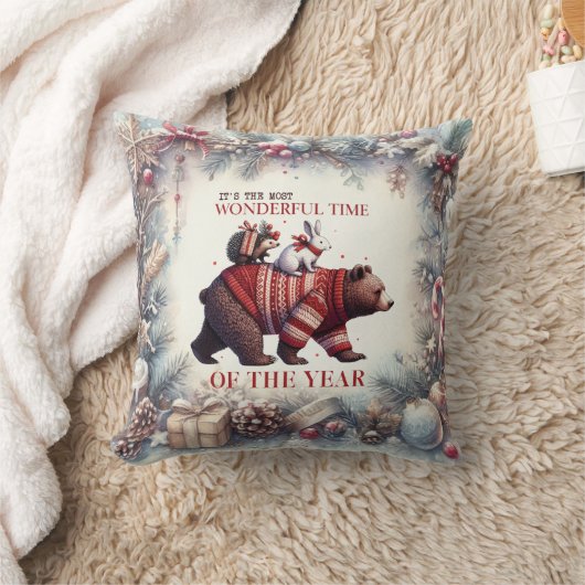 おもしろいクリスマス装飾用クッション大人と子供 クッション (ブランケット)