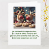 おもしろいクリスマス詩かわいいトナカイ カード (黄色い花)