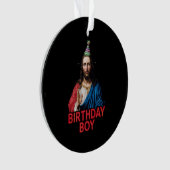 おもしろいクリスマス誕生日少年 オーナメント (正面)