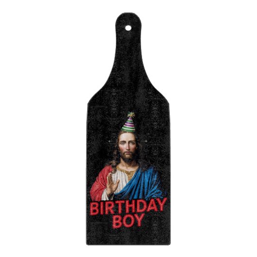おもしろいクリスマス誕生日少年 カッティングボード (正面)