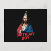 おもしろいクリスマス誕生日少年 シーズンポストカード (正面)