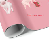 おもしろいクリスマス豚のギフトラップ ラッピングペーパー (ロールコーナー)