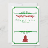 おもしろいクリスマス赤い緑のギフト券ホルダー (裏面)