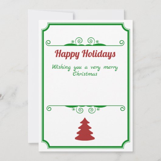 おもしろいクリスマス赤い緑のギフト券ホルダー (裏面)