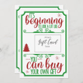 おもしろいクリスマス赤い緑のギフト券ホルダー (正面/裏面)