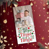 おもしろいクリスマス赤い緑のティンセル写真 シーズンカード