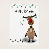 おもしろいクリスマス赤ノーズのトナカイのギフトカード (正面)