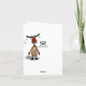 おもしろいクリスマス赤ノーズのトナカイのホリデーカード シーズンカード (裏面)
