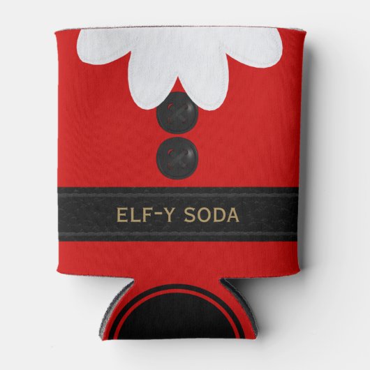 おもしろいクリスマス赤小妖精や小人ソーダクリスマスクーラーボックス 缶クーラー (正面)