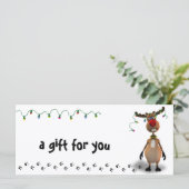 おもしろいクリスマス赤鼻トナカイのギフト証明書 (スタンド正面)