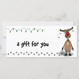 おもしろいクリスマス赤鼻トナカイのギフト証明書