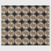 おもしろいクリスマス踊りヤギ包み紙 ラッピングペーパー (フラット)