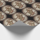 おもしろいクリスマス踊りヤギ包み紙 ラッピングペーパー (角)