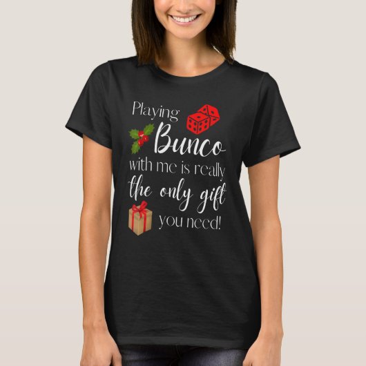 おもしろいクリスマス遊のバンコと私はギフトバンク Tシャツ (正面)