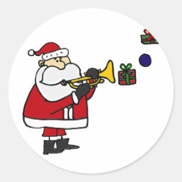 おもしろいクリスマス遊サンタ ラウンドシール