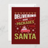 おもしろいクリスマス配信ワードアート シーズンポストカード (正面/裏面)