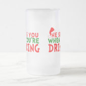 おもしろいクリスマス酒を好む人 フロストグラスビールジョッキ (中央)