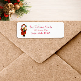 おもしろいクリスマス酒を持ってくるサンタ ラベル