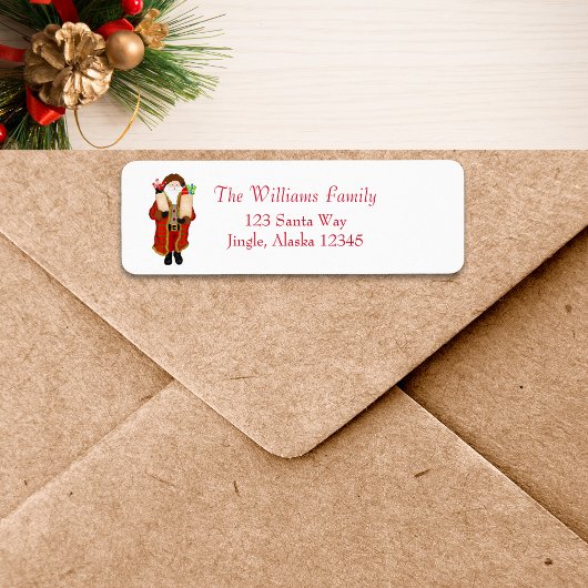 おもしろいクリスマス酒を持ってくるサンタ ラベル