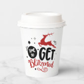 おもしろいクリスマス酒を飲む 紙コップ (正面)