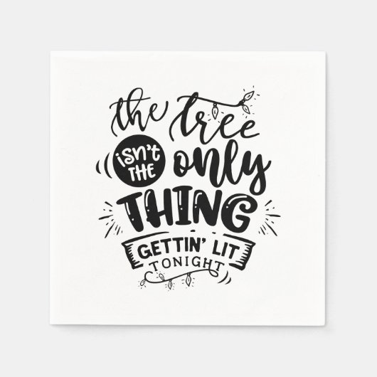 おもしろいクリスマス酒パーティーワードアート スタンダードカクテルナプキン (正面)