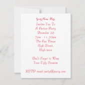 おもしろいクリスマス醜いセーターをテーマにしたフェスティバルパーティー 招待状 (裏面)