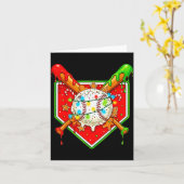 おもしろいクリスマス野球アイスクリームドリップ メンズ レディース カード (黄色い花)