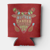 おもしろいクリスマス金髪チキントナカイのユーモア 缶クーラー (正面)