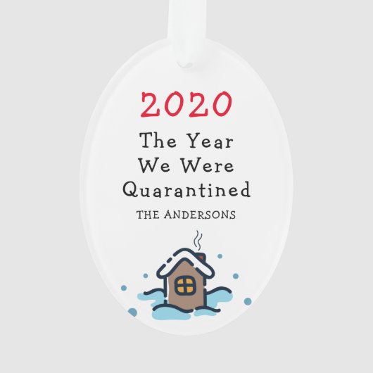 おもしろいクリスマス隔離された年 オーナメント (裏面)