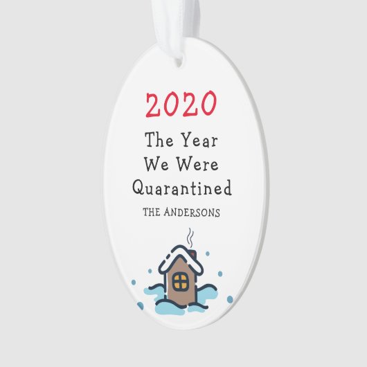 おもしろいクリスマス隔離された年 オーナメント (正面)