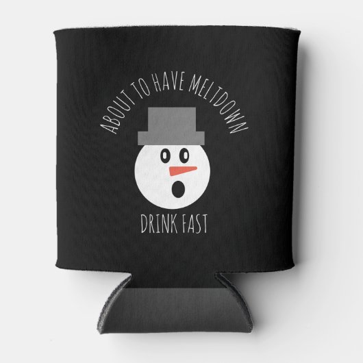 おもしろいクリスマス雪だるまメルトダウンビール 缶クーラー (正面)