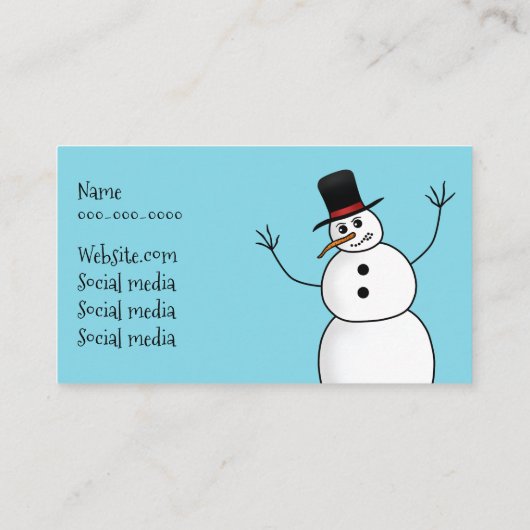 おもしろいクリスマス雪だるま個人ショッピング 名刺 (裏面)