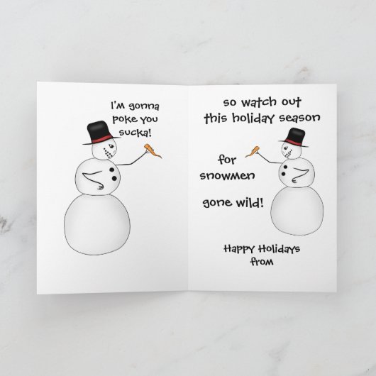 おもしろいクリスマス雪だるま陰謀 シーズンカード (内部)