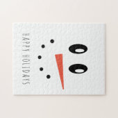 おもしろいクリスマス雪だるま顔 ジグソーパズル (横)