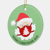 おもしろいクリスマス顔マスクサンタ2020 セラミックオーナメント (左)